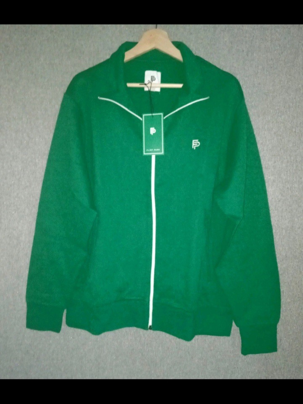 Men's Green Full-Zip Performance Tennis Jacket with Contrast Trim